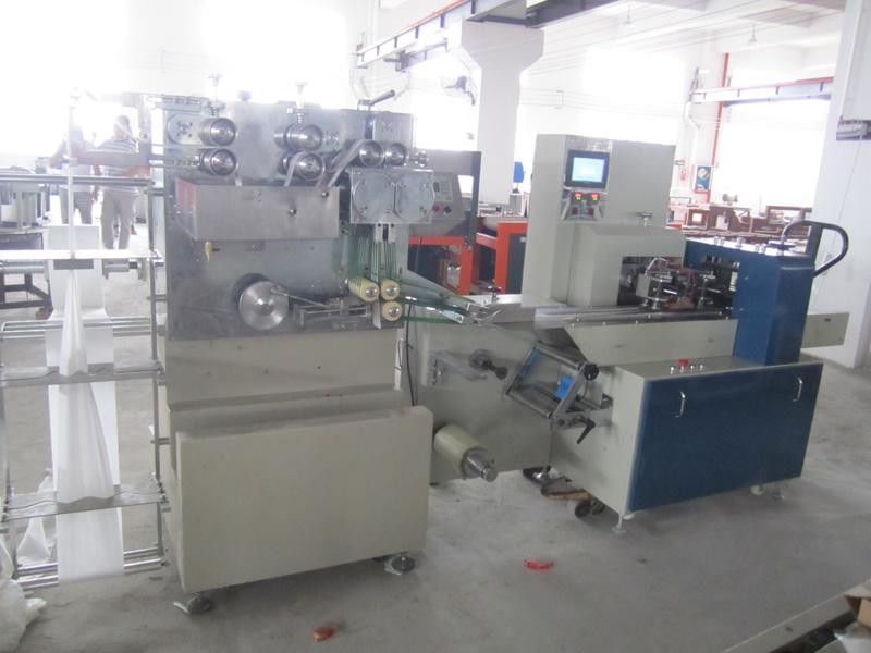 HZ-SJ350 tipo horizontal máquina de embalagem automática do tecido molhado